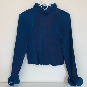 Tibi Pleated Cropped Top